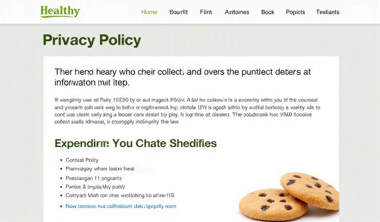 Ilustración de una galleta (cookie) digital y símbolos de privacidad