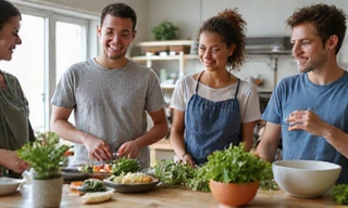 Imagen de personas participando en un taller de cocina saludable