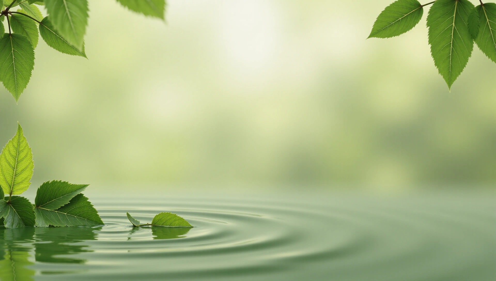 Fondo sutil con elementos naturales como hojas y agua