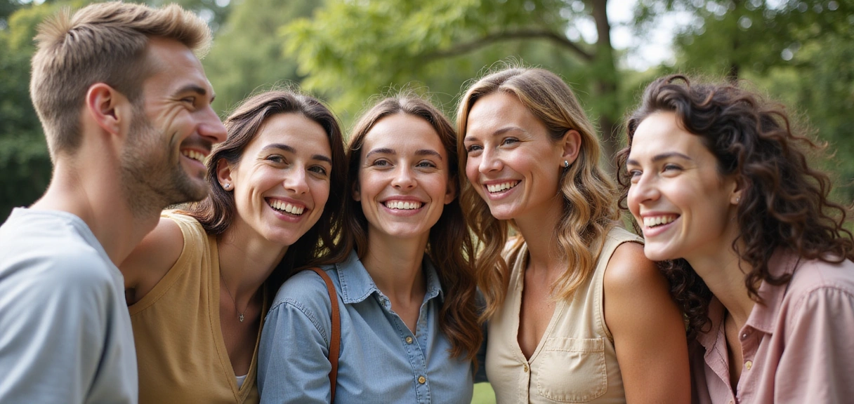 Grupo de personas felices celebrando sus logros de salud
